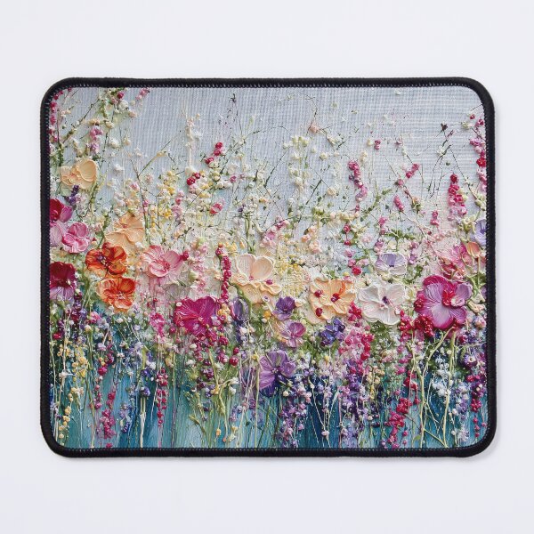 Item preview, "Blush Meadow" Textured Pink and Purple Wildflower Garden designed and sold by Rocky Mountain Artistry.