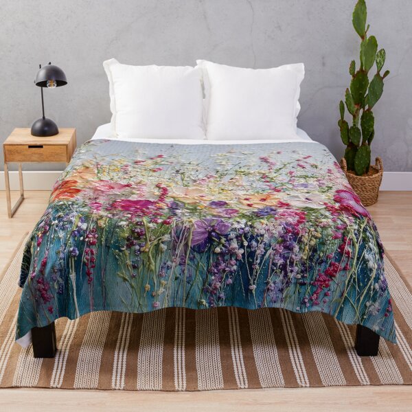 Item preview, "Blush Meadow" Textured Pink and Purple Wildflower Garden designed and sold by Rocky Mountain Artistry.