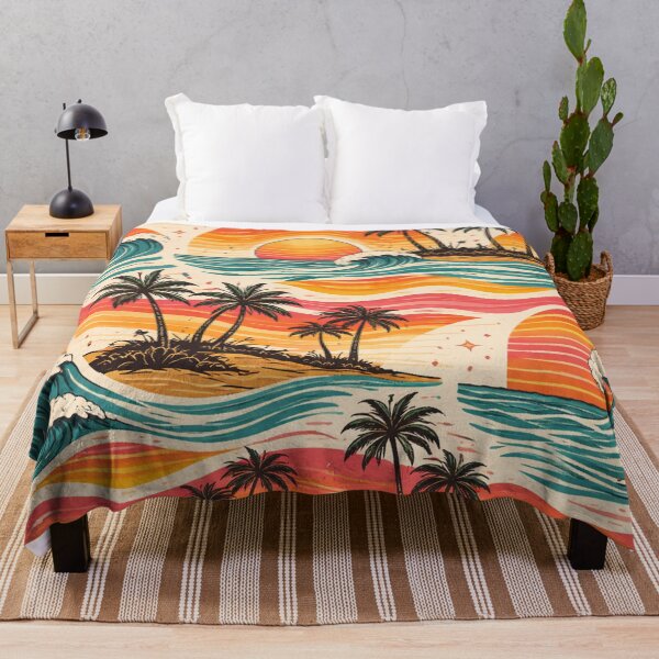 Item preview, Retro Sunset Waves and Palm Trees designed and sold by SassyArtistry.