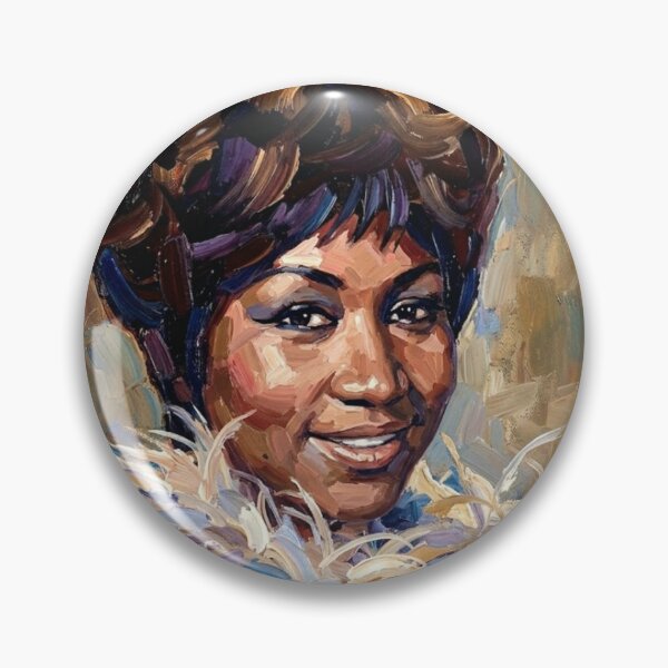 Item preview, The Queen of Soul: Aretha Franklin Feathered Impasto Portrait designed and sold by Art's Diner.