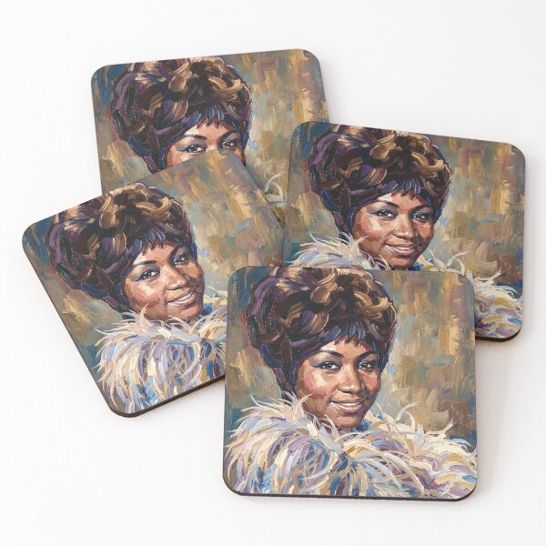 Item preview, The Queen of Soul: Aretha Franklin Feathered Impasto Portrait designed and sold by Art's Diner.