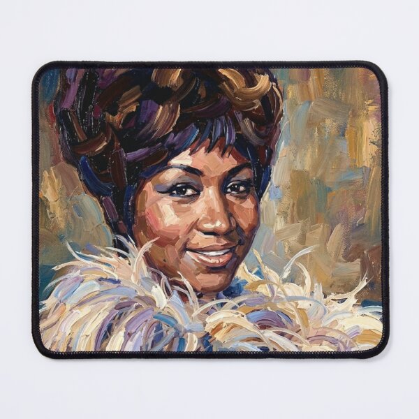Item preview, The Queen of Soul: Aretha Franklin Feathered Impasto Portrait designed and sold by Art's Diner.