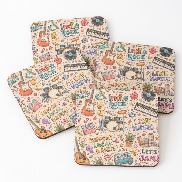 Item preview, Indie Rock Music Doodle Pattern designed and sold by SassyArtistry.