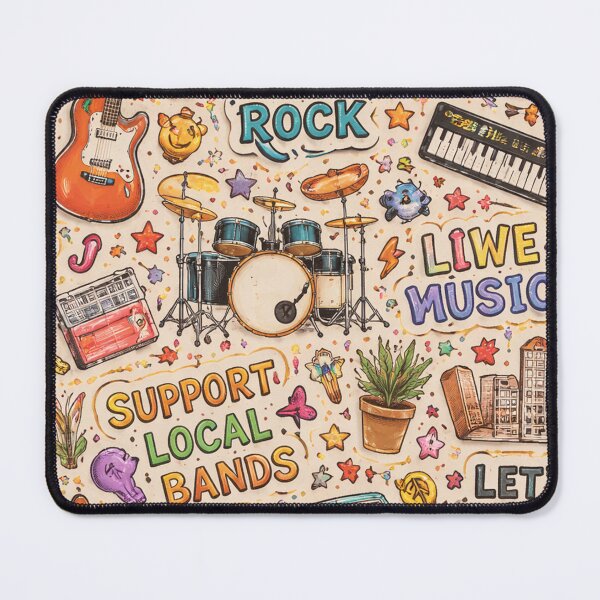 Item preview, Indie Rock Music Doodle Pattern designed and sold by SassyArtistry.