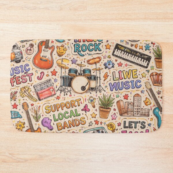 Item preview, Indie Rock Music Doodle Pattern designed and sold by SassyArtistry.