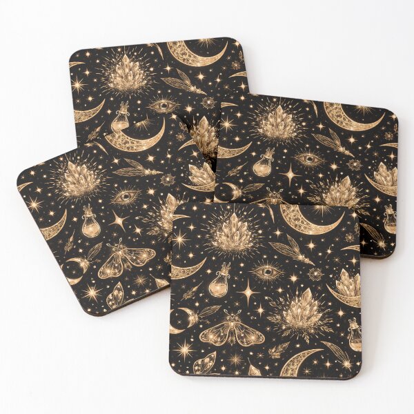 Item preview, Gold Celestial Moon Crystal Pattern designed and sold by SassyArtistry.