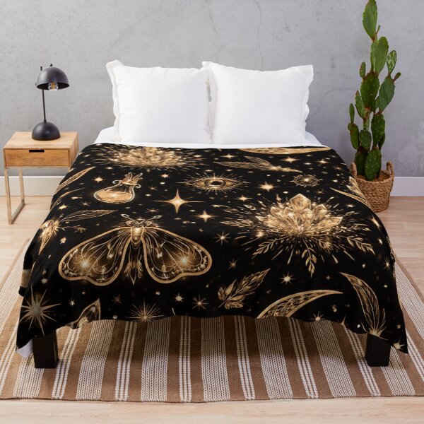 Item preview, Gold Celestial Moon Crystal Pattern designed and sold by SassyArtistry.