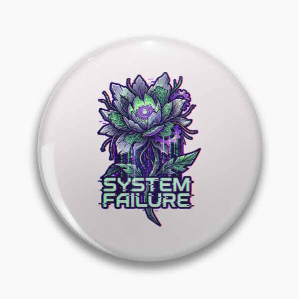 Item preview, Cyberpunk Y2K Mechanical Flower "System Failure" Glitch Graphic designed and sold by benjyjump.