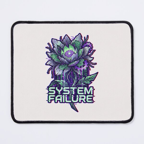 Item preview, Cyberpunk Y2K Mechanical Flower "System Failure" Glitch Graphic designed and sold by benjyjump.