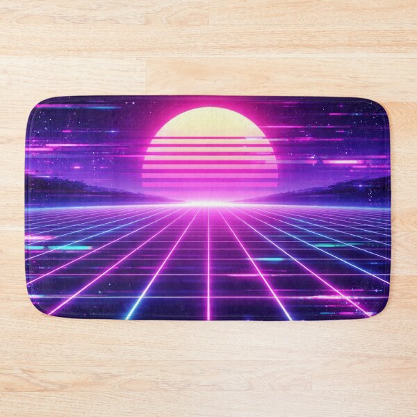 Item preview, Neon Grid Sunset Vaporwave Scene designed and sold by SassyArtistry.