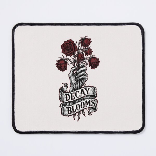 Item preview, Macabre Skeletal Hand & Roses "Decay Blooms" Woodcut Graphic designed and sold by benjyjump.