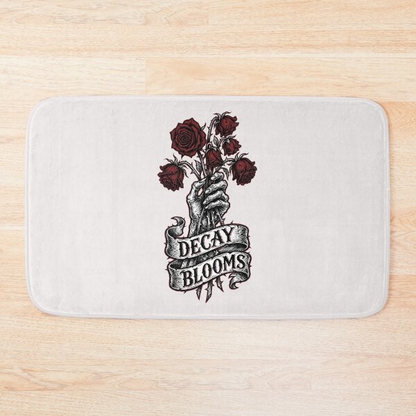 Item preview, Macabre Skeletal Hand & Roses "Decay Blooms" Woodcut Graphic designed and sold by benjyjump.