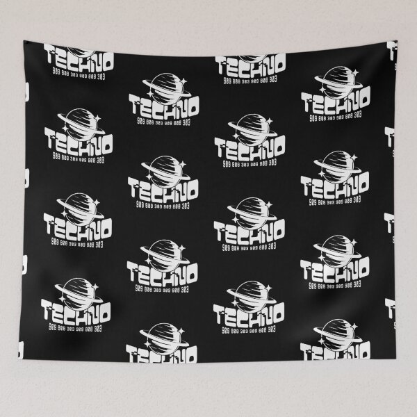 Item preview, TECHNO  - Ring Planet Tech (White) designed and sold by Discothreadz.