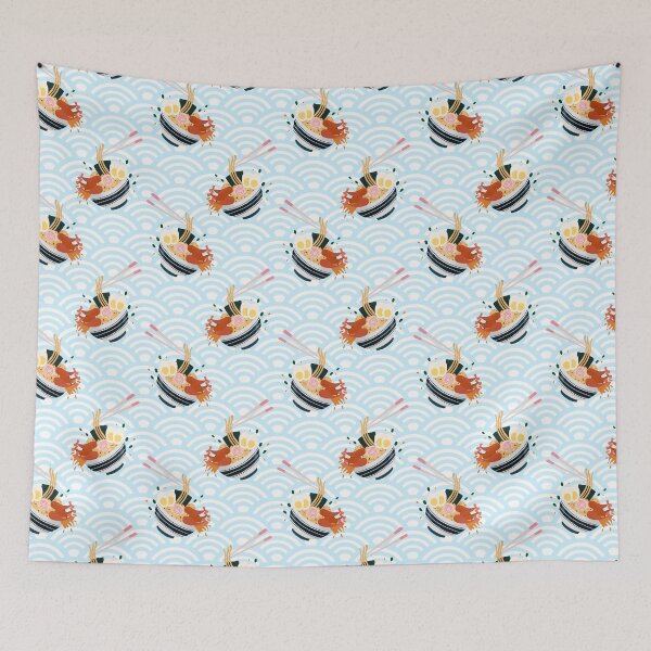 Item preview, Seigaiha Ramen Waves: A Japanese Noodle Feast designed and sold by Home Cyn Home.