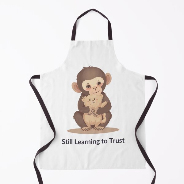 Item preview, Still Learning to Trust – Cute Baby Monkey Motivational Quote Art designed and sold by SOOLEZDRAWS.
