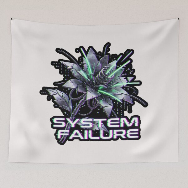 Item preview, Cyberpunk Glitch Mechanical Flower "System Failure" Y2K Graphic designed and sold by benjyjump.
