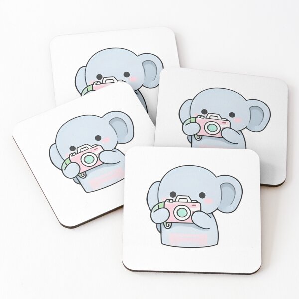 Item preview, Cute Elephant Photographer - Kawaii  Elephant with Pink Camera designed and sold by Trendora90.