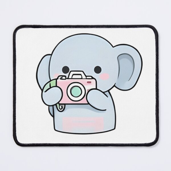Item preview, Cute Elephant Photographer - Kawaii  Elephant with Pink Camera designed and sold by Trendora90.