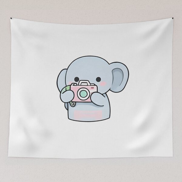 Item preview, Cute Elephant Photographer - Kawaii  Elephant with Pink Camera designed and sold by Trendora90.