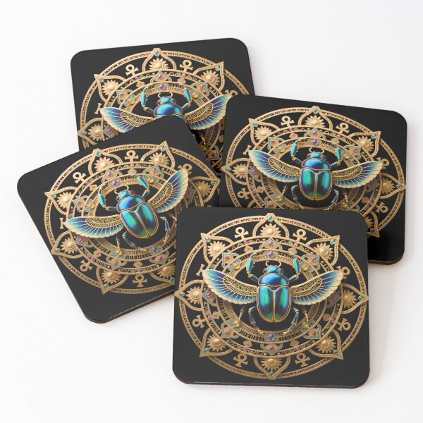 Item preview,  Golden Scarab Mandala – Mystical Egyptian Art 4 designed and sold by AnadAA.