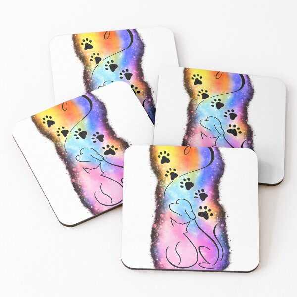 Item preview, Dog and Cat Love Rainbow Paw Print Shirt  designed and sold by Monbalc.