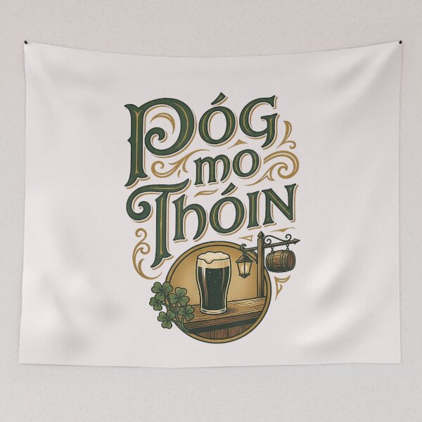 Item preview, Irish Phrase Pog Mo Thoin Pub Scene St Patricks Day designed and sold by LebsackEino.