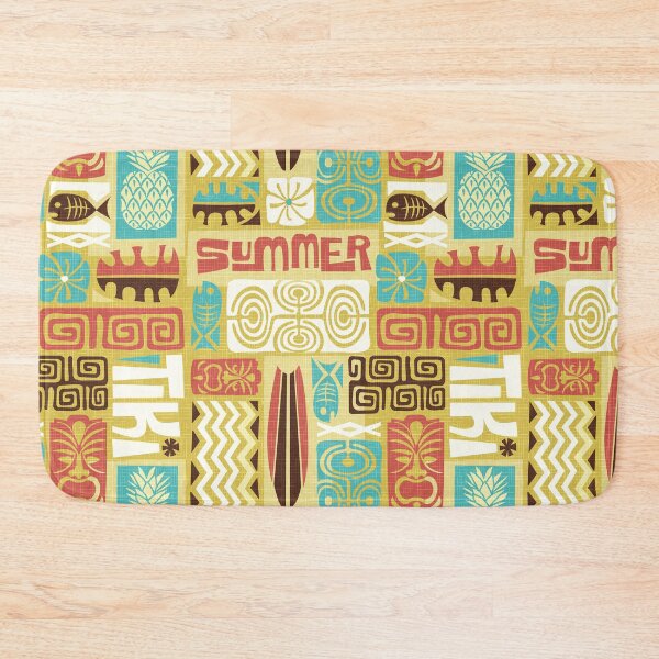 Item preview, Retro Hawaii Tiki Summer Colorful Tropical Tapa Print designed and sold by RetroMaggie.