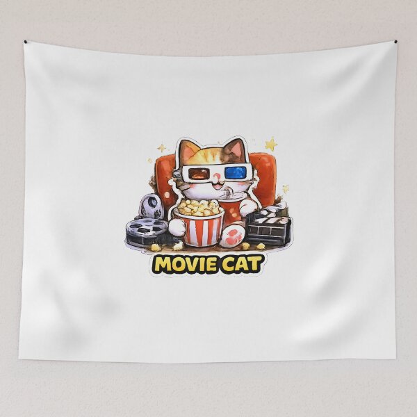 Item preview, Kawaii Cute Movie Cat designed and sold by VictorySticker.