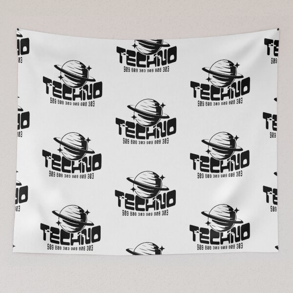 Item preview, TECHNO  - Ring Planet Tech (Black)  designed and sold by Discothreadz.