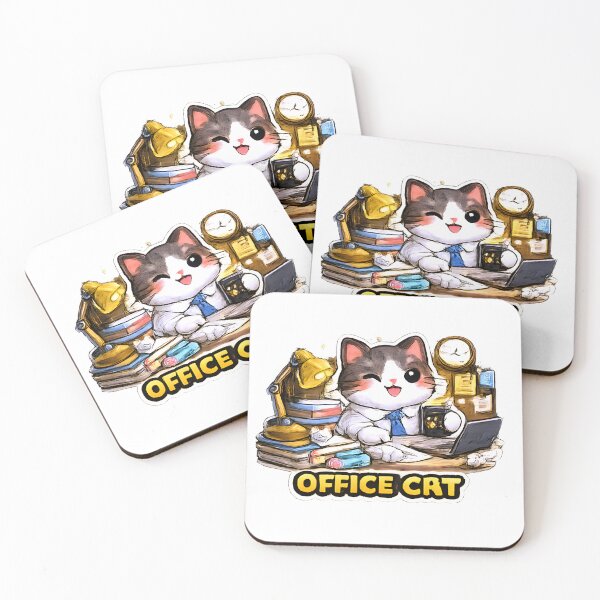 Item preview, Kawaii Cute Office Cat designed and sold by VictorySticker.