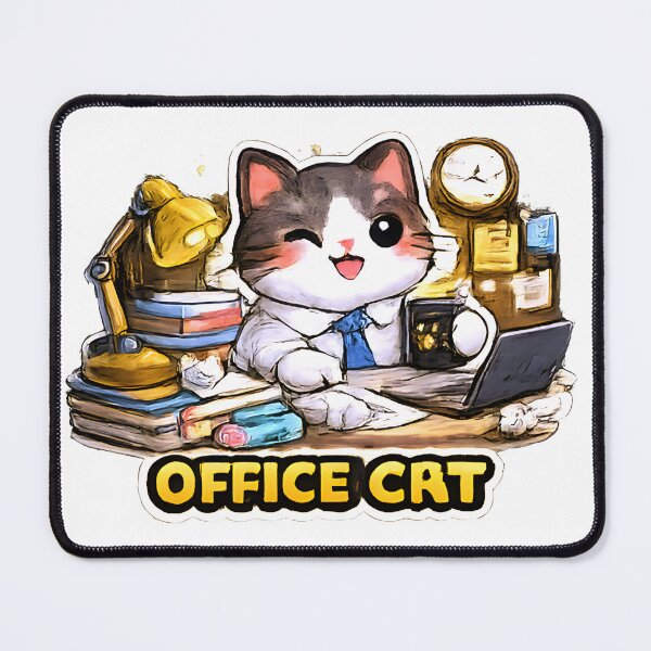 Item preview, Kawaii Cute Office Cat designed and sold by VictorySticker.