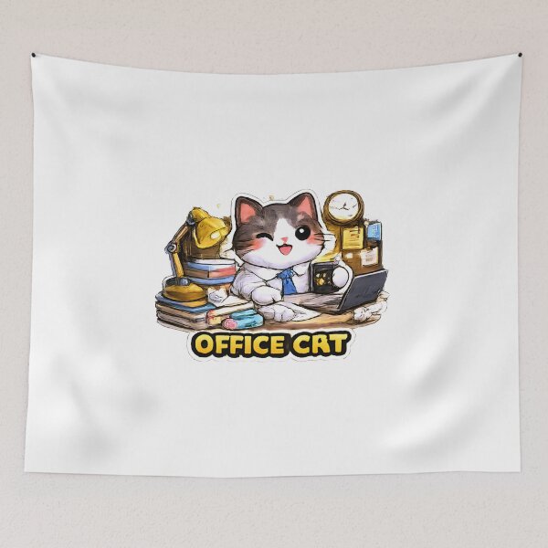 Item preview, Kawaii Cute Office Cat designed and sold by VictorySticker.