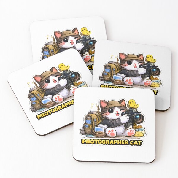 Item preview, Kawaii Cute Photographer Cat designed and sold by VictorySticker.