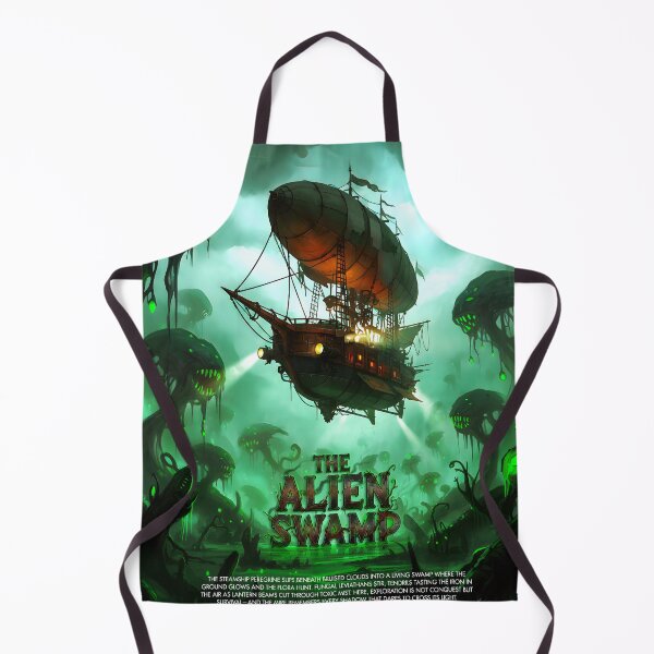 Item preview, The Alien Swamp — Steampunk Airship in Toxic Bioluminescent Marsh designed and sold by The Visual Syllabus.
