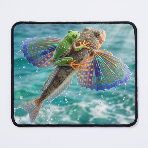 Item preview, Frog Catches a Ride on Flying Gurnard designed and sold by Tridentulus.