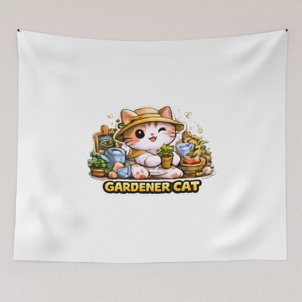 Item preview, Kawaii Cute Gardener Cat designed and sold by VictorySticker.