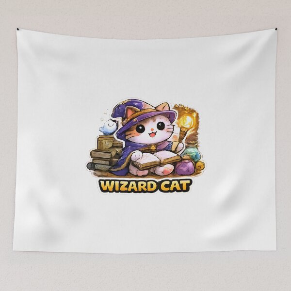 Item preview, Kawaii Cute Wizard Cat designed and sold by VictorySticker.