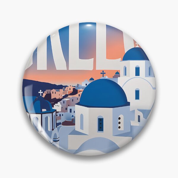Item preview, Greece Travel – Santorini Vintage Art designed and sold by Atlas Poster Co..
