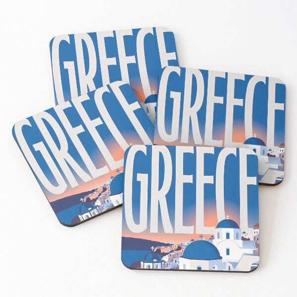 Item preview, Greece Travel – Santorini Vintage Art designed and sold by Atlas Poster Co..