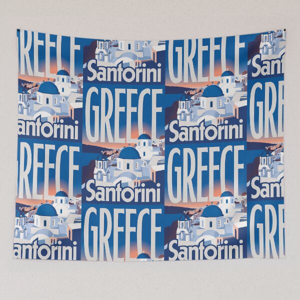 Item preview, Greece Travel – Santorini Vintage Art designed and sold by Atlas Poster Co..