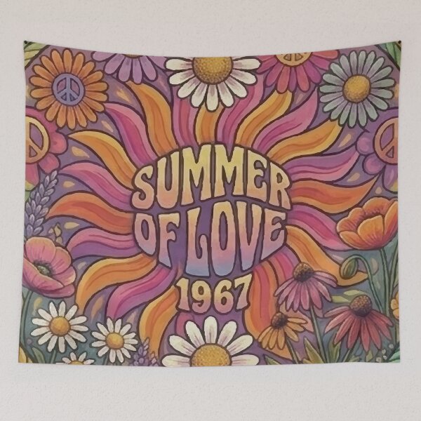 Item preview, Summer of Love 1967 Retro Psychedelic Hippie Floral Art designed and sold by Far Out Goods.