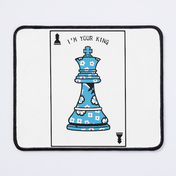 Item preview, Floral Blue Chess King – Cute Aesthetic Strategy Art Print designed and sold by Yhanartstudio.