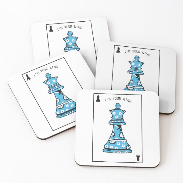 Item preview, Floral Blue Chess King – Cute Aesthetic Strategy Art Print designed and sold by Yhanartstudio.