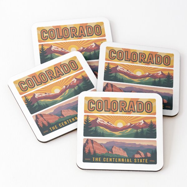 Item preview, Colorado The Centennial State Retro Sunset Mountain Landscape Vintage Travel Poster designed and sold by graphic-genie.