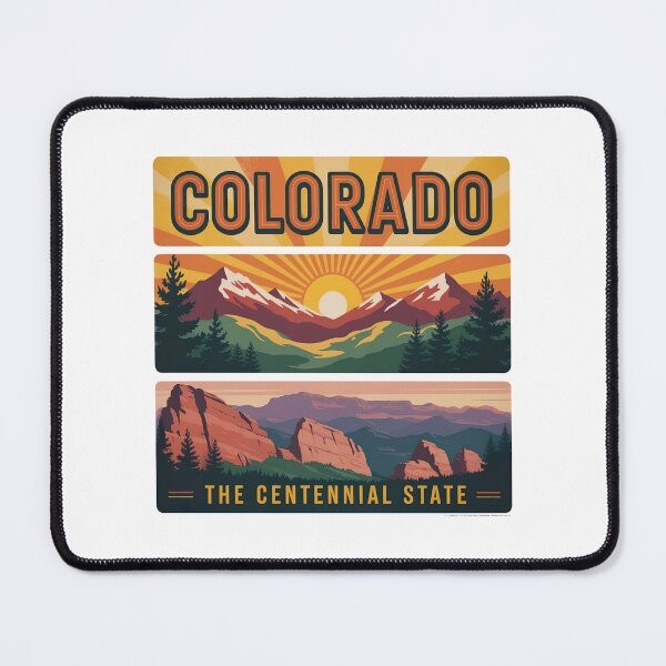 Item preview, Colorado The Centennial State Retro Sunset Mountain Landscape Vintage Travel Poster designed and sold by graphic-genie.
