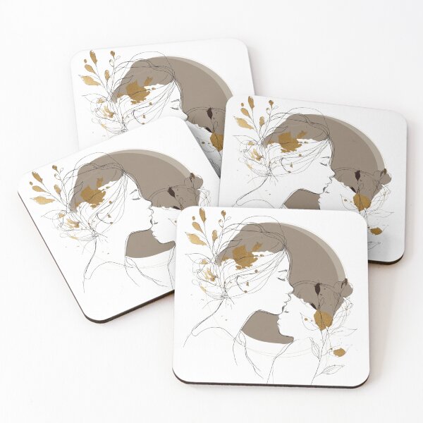 Item preview, Maternal Bond Gold Foil Minimalist Art Mother's Day designed and sold by BigStar-Cart.