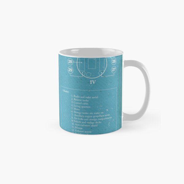 Tintin Moon Rocket Imprimé Bleu Mug classique