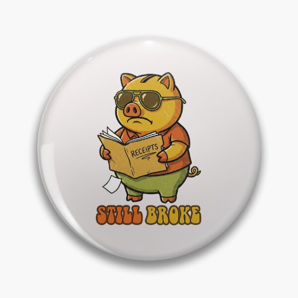 Item preview, Retro 70s Piggy Bank "Still Broke" Funny Vintage Graphic designed and sold by benjyjump.