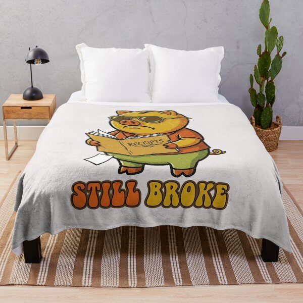 Item preview, Retro 70s Piggy Bank "Still Broke" Funny Vintage Graphic designed and sold by benjyjump.