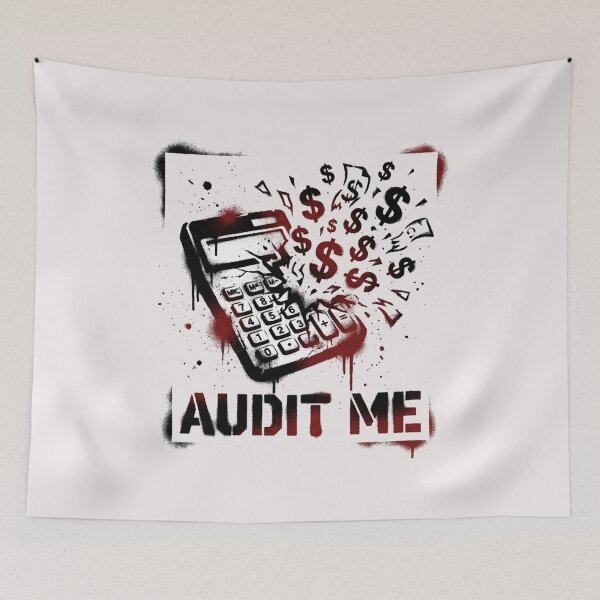 Item preview, "Audit Me" Exploding Calculator Gritty Streetwear Stencil Graphic designed and sold by benjyjump.